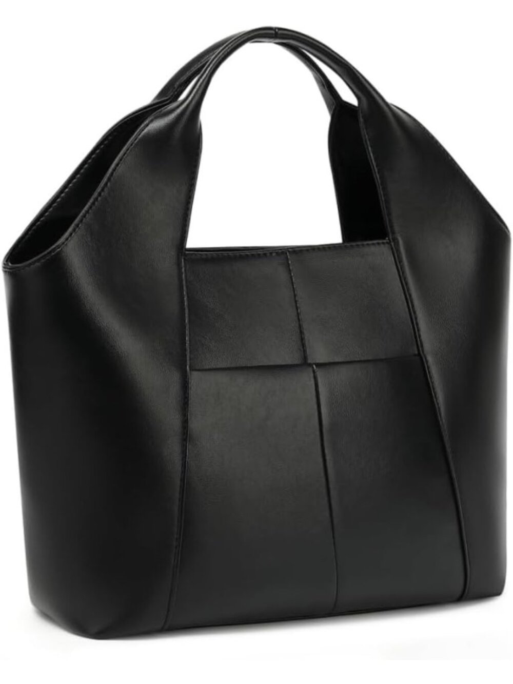 Stylish Vegan Leather Medium Satchel Handbag | Multi-Pocket Hobo Bag for Work
